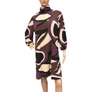 GRACE ELEMENTS Knee Length Midi Geometric Multicolor Shift Dress Sz M